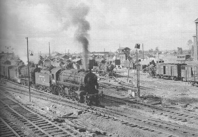 126672348@N06_25360022123_No.1789 S160 USA ATC pulling a French freight train with US Army personnel in France 1944 with the American Transportation Division looking on from th.jpg