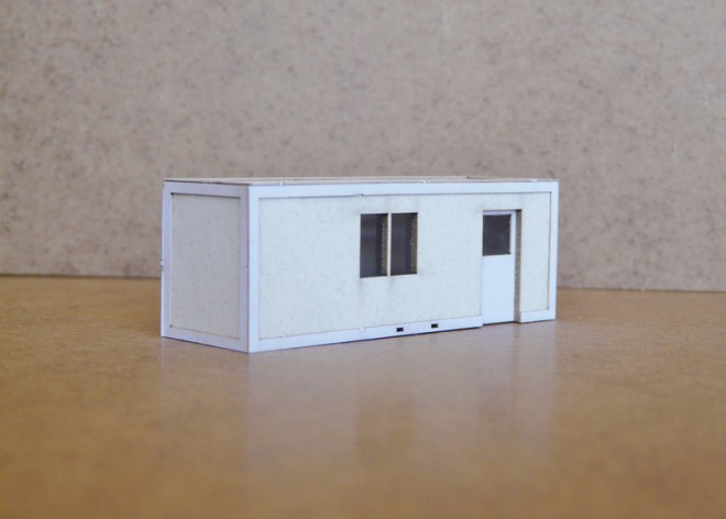 bungalow de chantier, chantier échelle HO, train de travaux échelle HO, cabane chantier, chantier 1 87, train de travaux, bois modelisme, 4.JPG